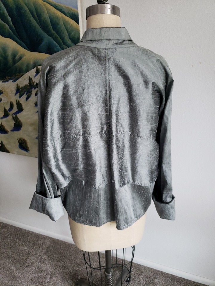 Veste Courte Drapée SUN KIM - Ouverte Devant, Noir Jersey - Taille S - Occasion Parfaite
