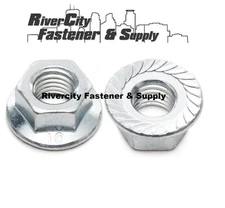 (5) 1/2-20 Serrated Hex Flange Locknuts / Wiz Nuts -Zinc Plated Fine Thread