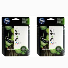 2 HP 61 2pack Combo Ink Cartridges 61 Black and Color NEW GENUINE