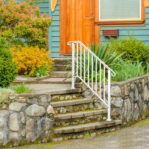 Iron Handrail Kit for 1-3 Steps Stair Rail Railing Outdoor Garden Porch Post US - Picture 7 of 25