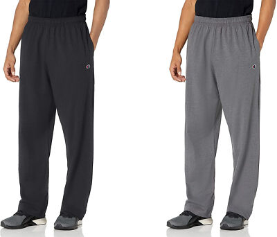 #ad Champion Men#x27;s Open Bottom Jersey Sweatpants $41.59
