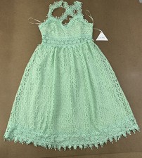Love Triangle Midi Lace Prom Dress in Sage Green Size 16