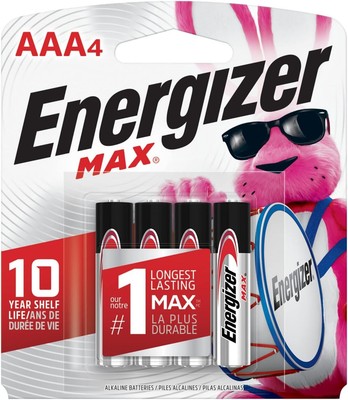 Energizer AAA Batteries, Max Triple A Alkaline, 4 Count