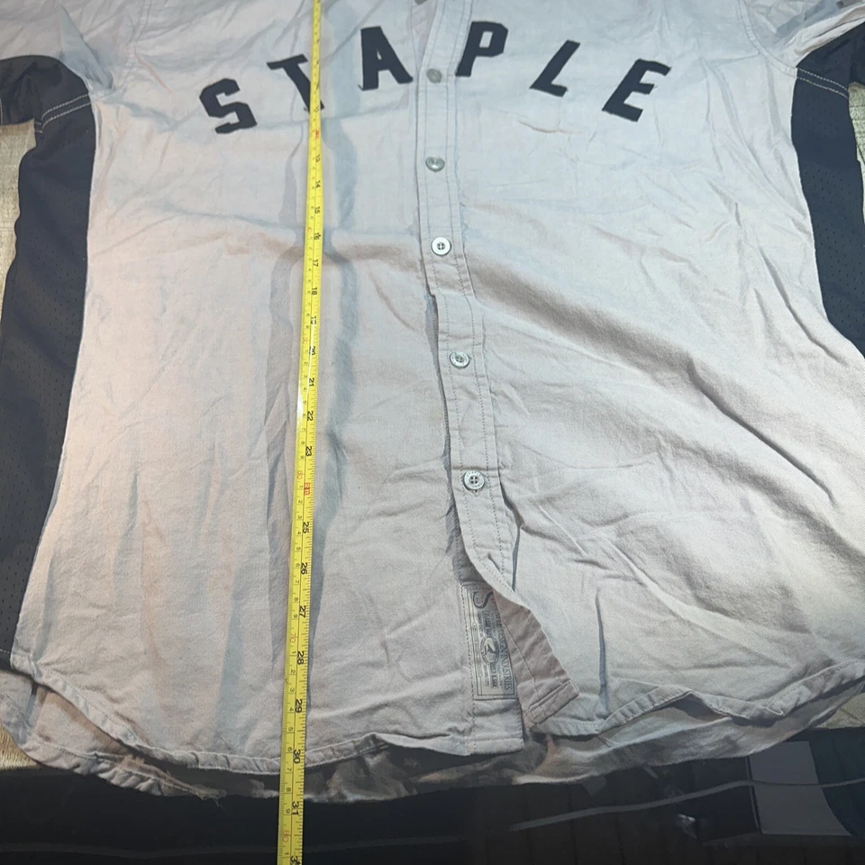 Hombre Grapa Abotonada Manga Corta Gris 2XL Foto 4 de 4