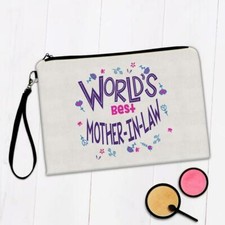 Gift Makeup Bag : Worlds Best MOTHER-IN-LAW Great Floral Birthday Family
