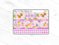1004-1C April 8.5X11 Monthly View Kit Planner Stickers.
