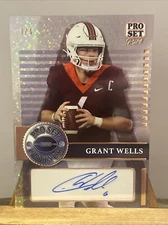 Grant Wells 2023 Leaf Pro Set Sparkle RC Auto Virginia Tech #d 1/4