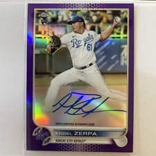 2022 Topps Chrome Angel Zerpa Purple Refractor Rookie Auto 77/250 Royals #RA-AZ