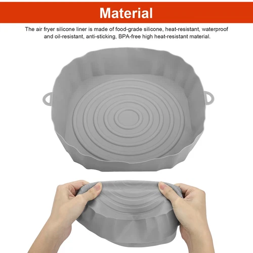 2PCS Air Fryer Silicone Pot Baskets Liners Non-Stick Safe Oven Baking Tray Mats - Picture 6 of 10