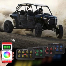 AUXBEAM RGB 8 Gang Switch Panel & 47" Extension Cable for Polaris RZR XP Turbo