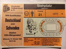 Ticket Eintrittskarte Fußball DFB Länderspiel  1984  Deutschland  - Schweden