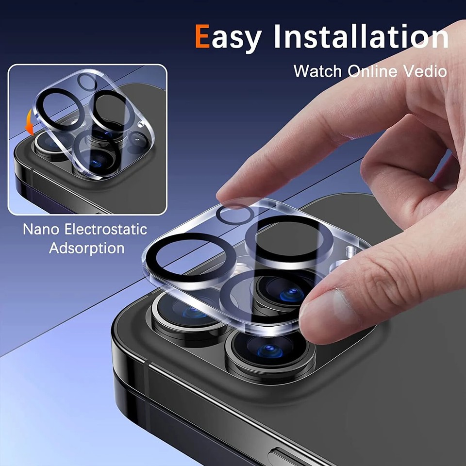 4X For iPhone 17 16 15 14 13 12 11 Pro Max Tempered Glass Camera Lens ...