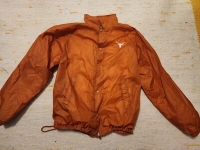 Augusta University Texas Longhorns Wind Breaker Jacket Medium Orange Snap  VTG