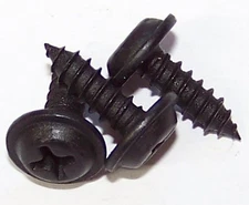 100 Qty-#8 x 1/2" Phillips Flat Washer Head Tapping Screw - Black(12213)