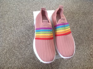 pink knitted trainers