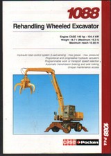 CASE Poclain "1088" Rehandling Wheeled Hydraulic Excavator Brochure Leaflet