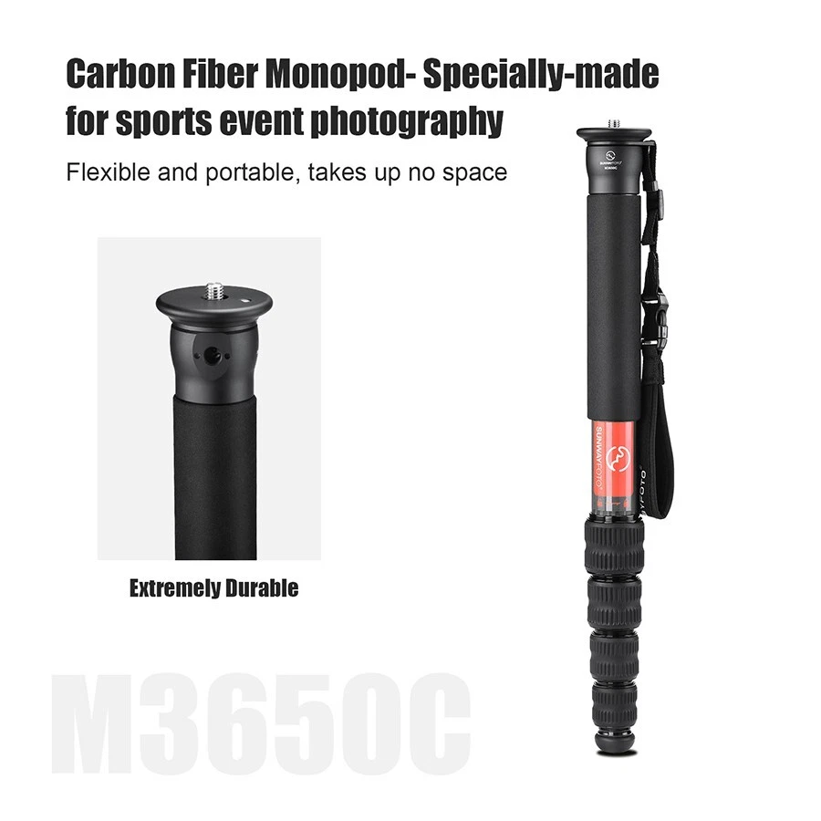 Sunwayfoto Carbon Fiber Monopod with Integrated Safety Strap for DSLR Camera - Image 4 of 4