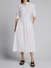 $570 Anna Quan Women's White Smocked Aurora A-Line Dress Size AU10/US6