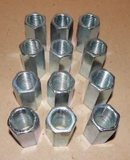 Rod Coupling Nuts 1" x 8 TPI NC x 1 1/4" x 2 1/2 Hex Zinc Blue 3ea To 12ea 153O