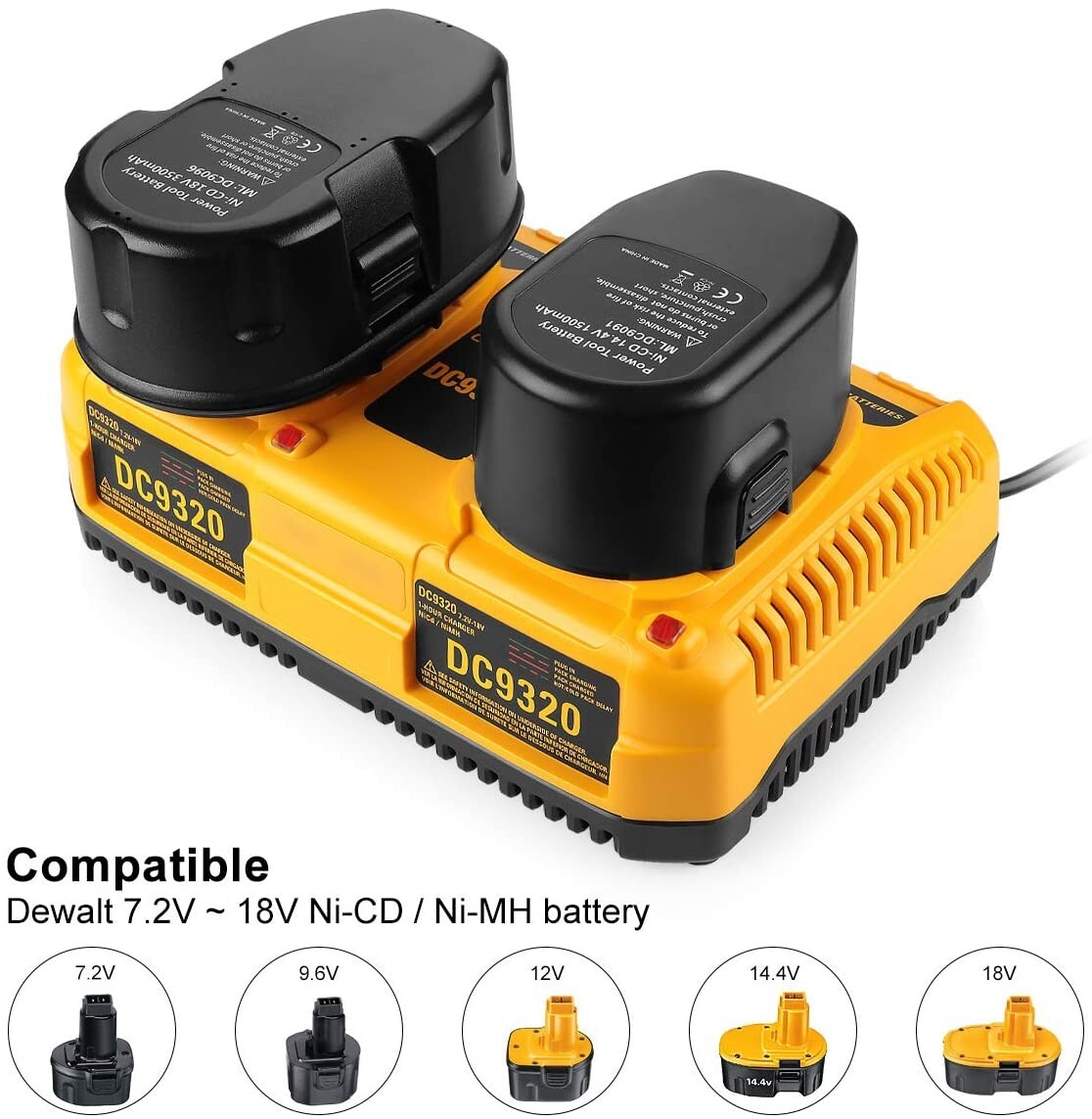 Fast Dual Charger DW9116 replacement for Dewalt 7.2V18V DC9096 Battery DC9320 eBay