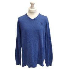 Crew Clothing Blue V-Neck Casual Jumper Uk Men's Size XL CC245