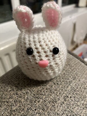 Osterhase weiß, Frottee Schokolade orange Umschlag 