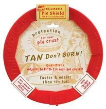 Adjustable 1-Piece Silicone Pie Crust Shield by Talisman Designs