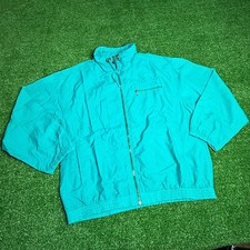 Catalina Zip Up Teal Retro Style Fishing Windbreaker Vintage 80's Jacket Size M