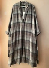 Pas de Calais Wool Checked Long Coat NEW