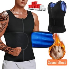 Men Neoprene Sauna Sweat Vest Body Shaper Waist Trainer Fat Burner Shapewear Top