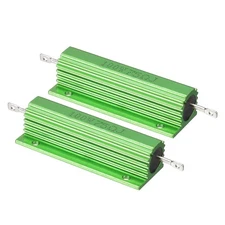100W 75 Ohm Aluminum Shell Resistor, 2 Pack Aluminum Housing Resistor, Green