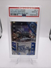 2025 TOPPS CHROME ANTHONY EDWARDS INSPIRATIONAL-BLUE REF 150/150 PSA 10