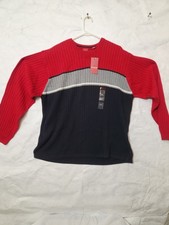 Arrow Ribbed Crewneck Sweater Men's XXL Red Gray Black Pullover Long Sleeve Nwt