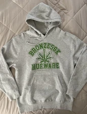 Huf x Bronze 56K Plantware Pullover Hoodie Men's Size XL Heather Grey/Green BNWT