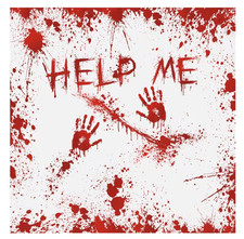 6x6 Ft Halloween Horror Bloody Red White Backdrop Party Decor Free Ship US
