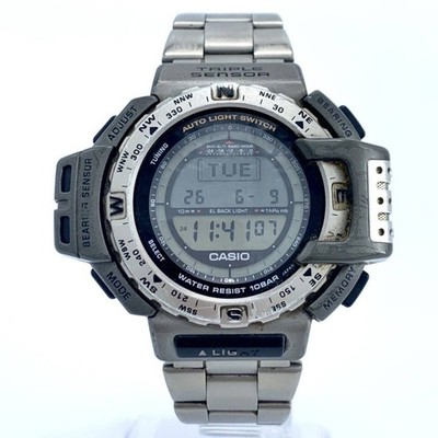 CASIO PRO TREK PRT-411 Quartz Digital Triple Sensor Working