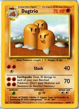 Carta Pokemon - Dugtrio Set Base Illimitato 19/102 1999 Rara Molto Giocata