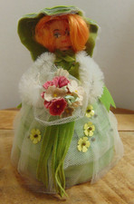 Walco Li'l Missy Beaded Doll Sequin Vintage Bridesmaid GREEN Dress COMPLETED