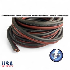 Battery Booster Jumper Cable Twin Wires Flexible Pure Copper 2 Gauge Bonded Battery Booster Jumper Cable Twin Wires Flexible Pure Copper 2 Gauge Bonded