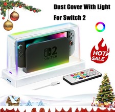 RGB LED Dust Cover for Switch 2 - 16 Colors Acrylic Display Case Anti-Scratch