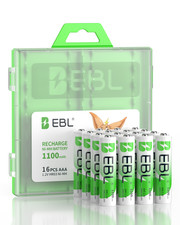 EBL 16Packs 1.2V NiMH AAA Rechargeable Battery 1100mAh 3A Batteries 1.00 per battery