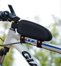 Bicycle Top Tube Bag Pouch Phone Holder Bike Front Frame Bag Cycling Bag Black