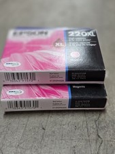 Lot of 2 Genuine Epson 220XL High Capacity Magenta Ink Cartridges EXP 2020/2023