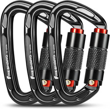 UIAA Certified 25KN Auto Locking Climbing Carabiner Clips, Twist Lock, and Heavy