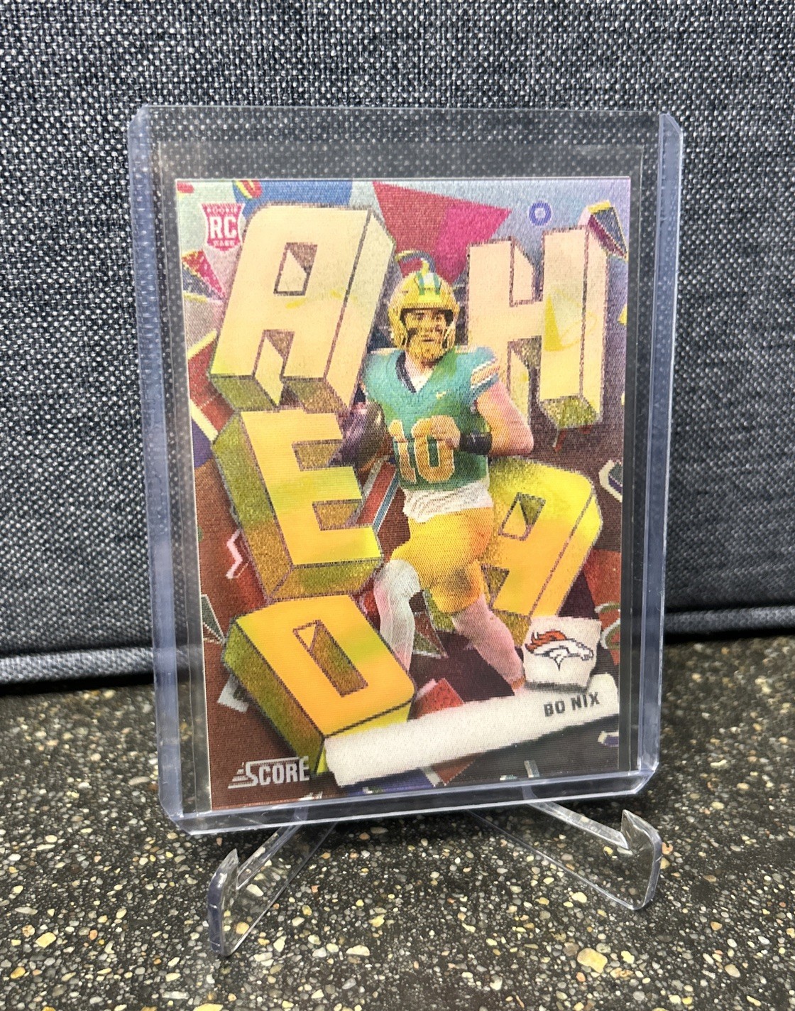2024 Panini Score Bo Nix Step Ahead SSP Case Hit (RC) - Broncos, Oregon Ducks