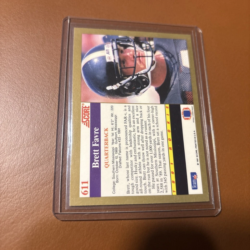 Brett Favre 1991 Rookie Topps #611 y 1991 Fleer #44 Green Bay Packers Foto 3 de 4