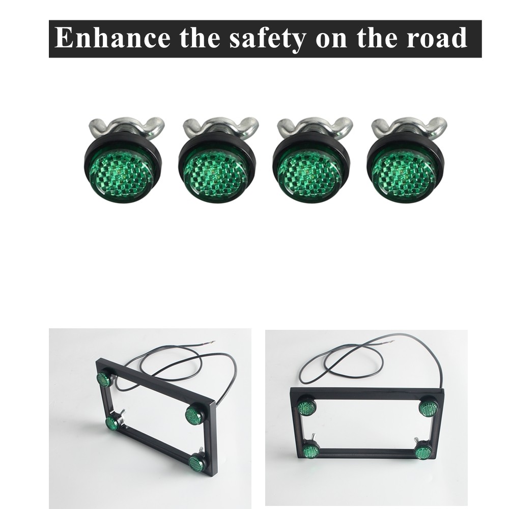 4x License Number Plate Bolt On Reflectors For Motorcycle Cruiser Truck Trailers