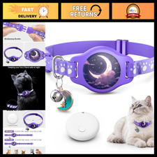 Waterproof Cat Tracker Collar with Finder Tag - Purple Airtag Compatible