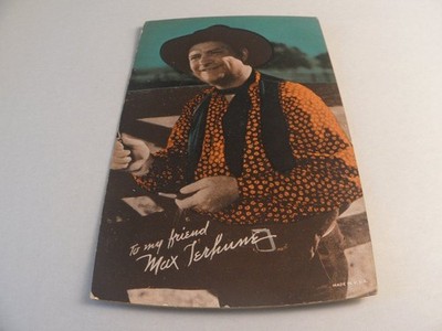Max Terhune Cowboy Actor Ventriloquist Ink Blotter 1940s-50s 4'' Tall