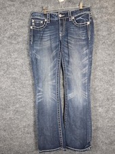 Miss Me Jeans Womens 28 Blue Bootcut Stretch Embroidered Denim Stains JP5500BV